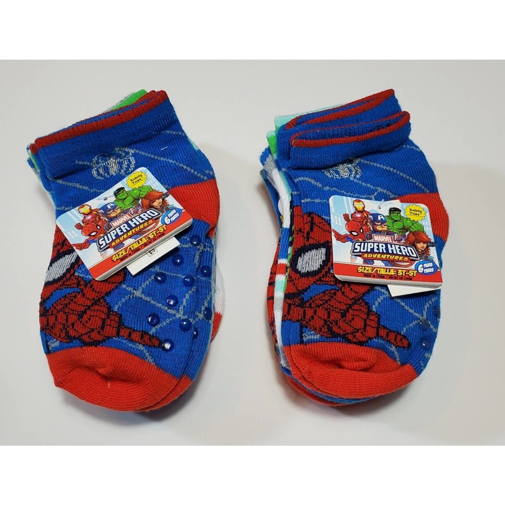 Marvel Super Hero Adventures Socks Size 3t-5t total of 12 pair of socks. (D30)